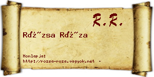 Rózsa Róza névjegykártya